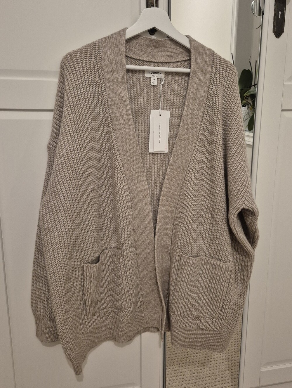 Hudson North Cozy Open Front Oatmeal Cardigan Sweater 2X NWT